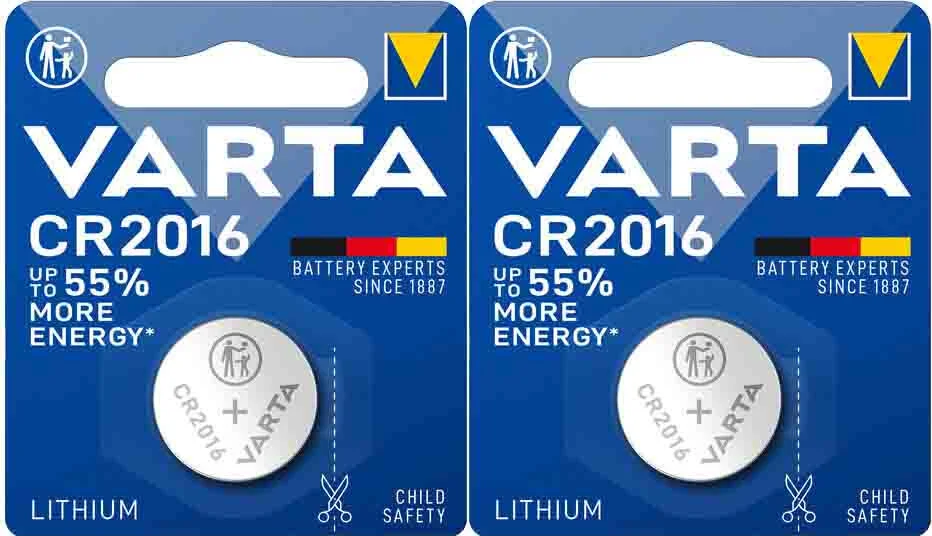 2x Varta Lithium Coin CR2016 Blister