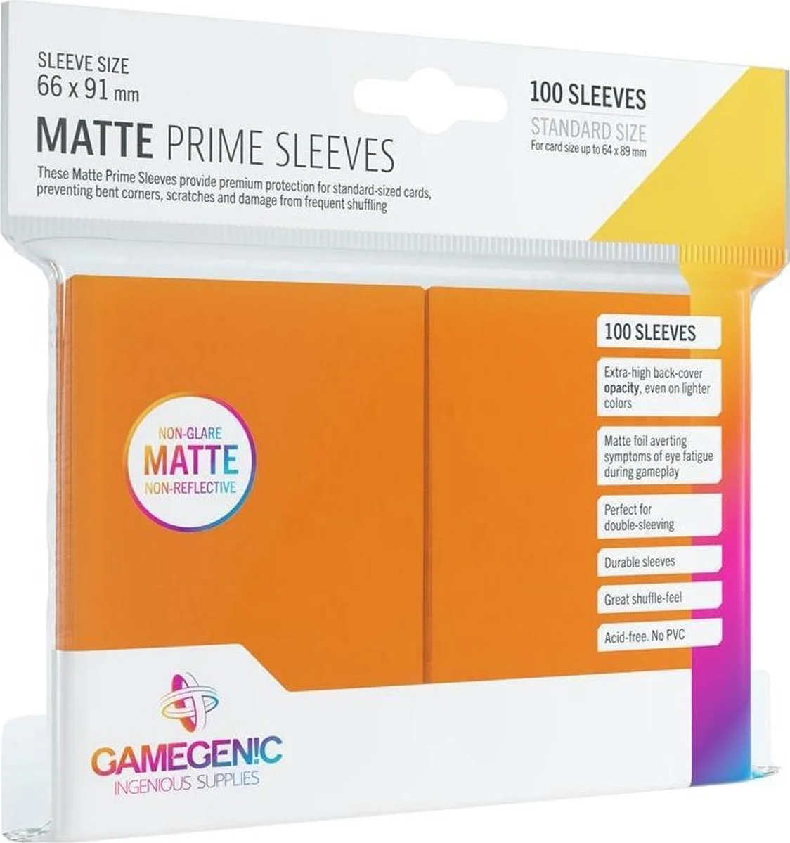Gamegenic - Sleeves Matte Prime Orange (100 Sleeves)
