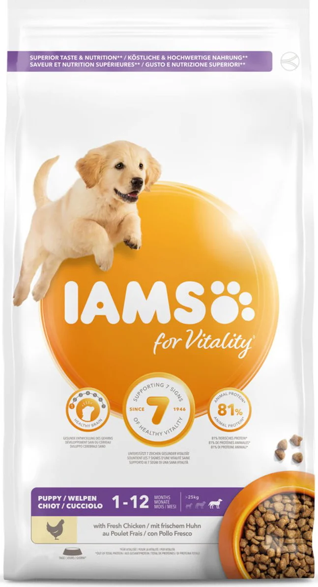 3x IAMS Dog Puppy - Junior Large Kip 3 kg