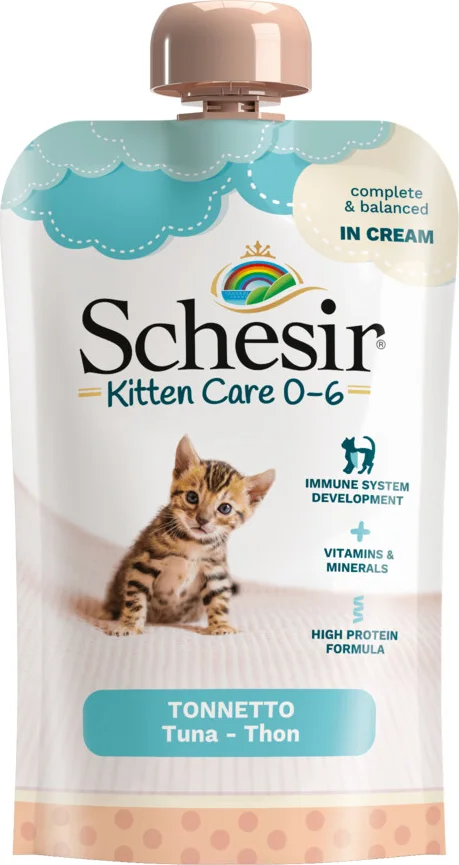 Schesir Kattenvoer Kitten 0-7 Tonijn in Cream 150 gr