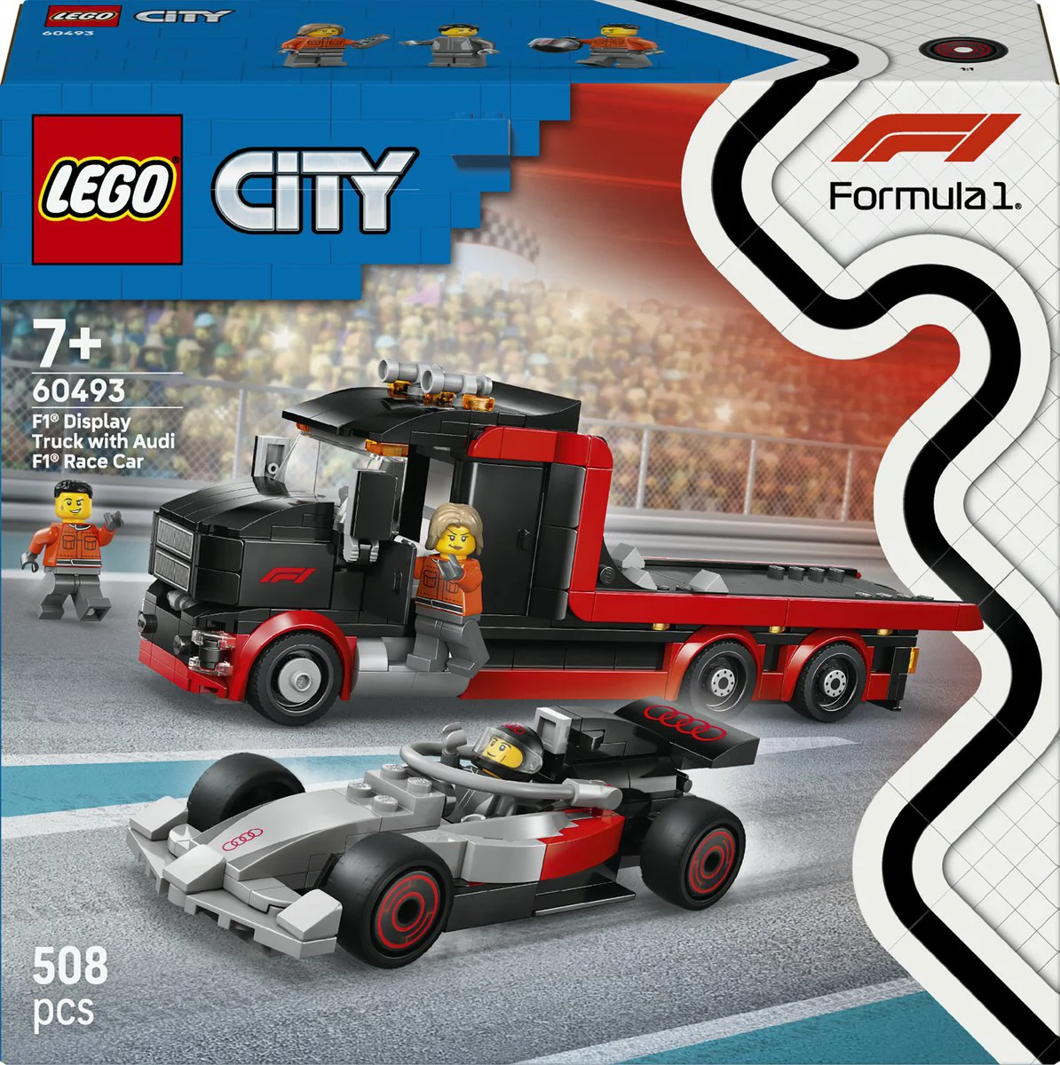 LEGO City F1 Displaytruck met Audi F1 racewagen 60493