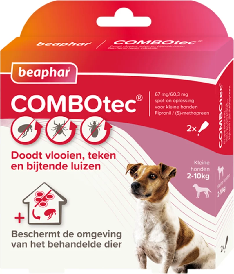 Beaphar Combotec Anti Teken- en Vlooiendruppels Hond 2-10 kg 2 pipetten