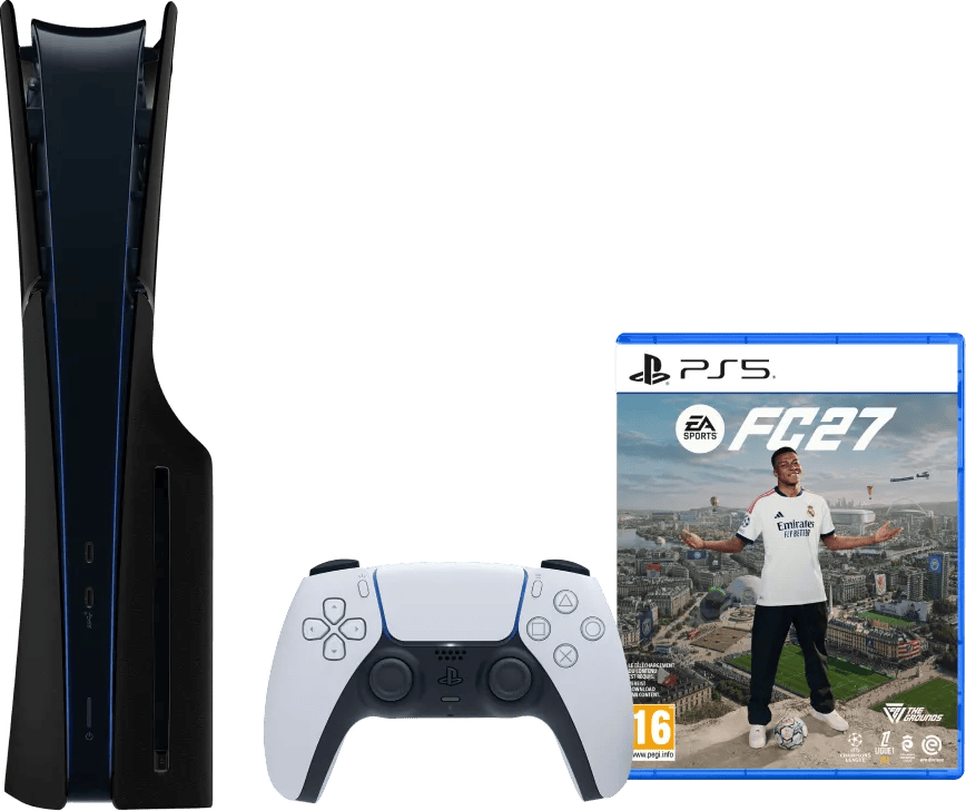 PlayStation 5 Slim Disc Edition + FC 27 + Covers Zwart