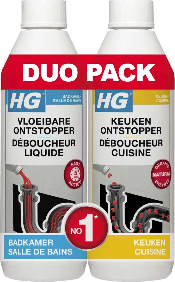 10x HG Vloeibare Ontstopper & Keukenontstopper Promopack 2 x 500 ml