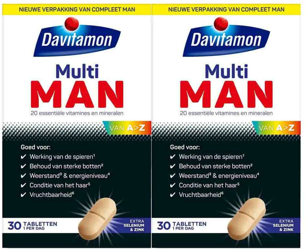 2x Davitamon Multi Man 30 tabletten
