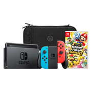 Nintendo Switch Rood/Blauw + Mario Party Jamboree + BlueBuilt Beschermhoes