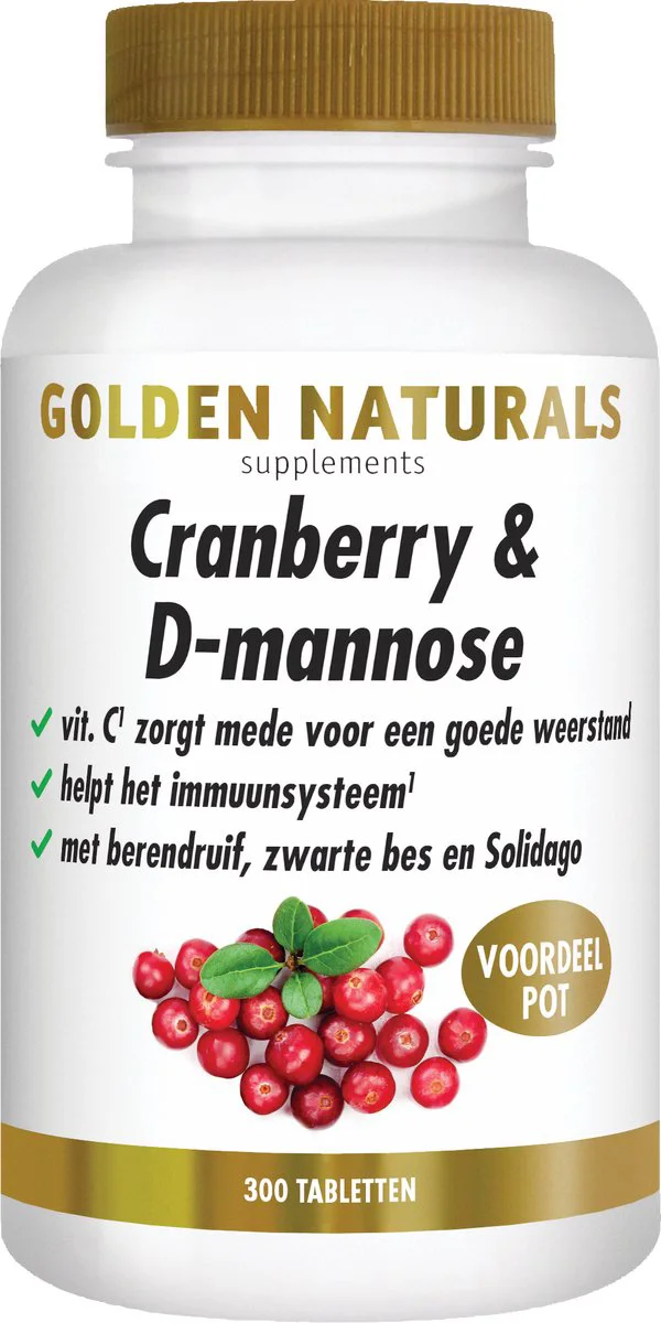 Golden Naturals Cranberry & D-mannose Vegan 300 tabletten