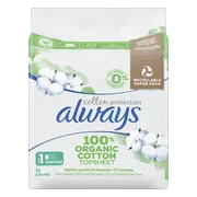 Always Maandverband Bio Cotton Protection Ultra Normal met Vleugels 11 stuks