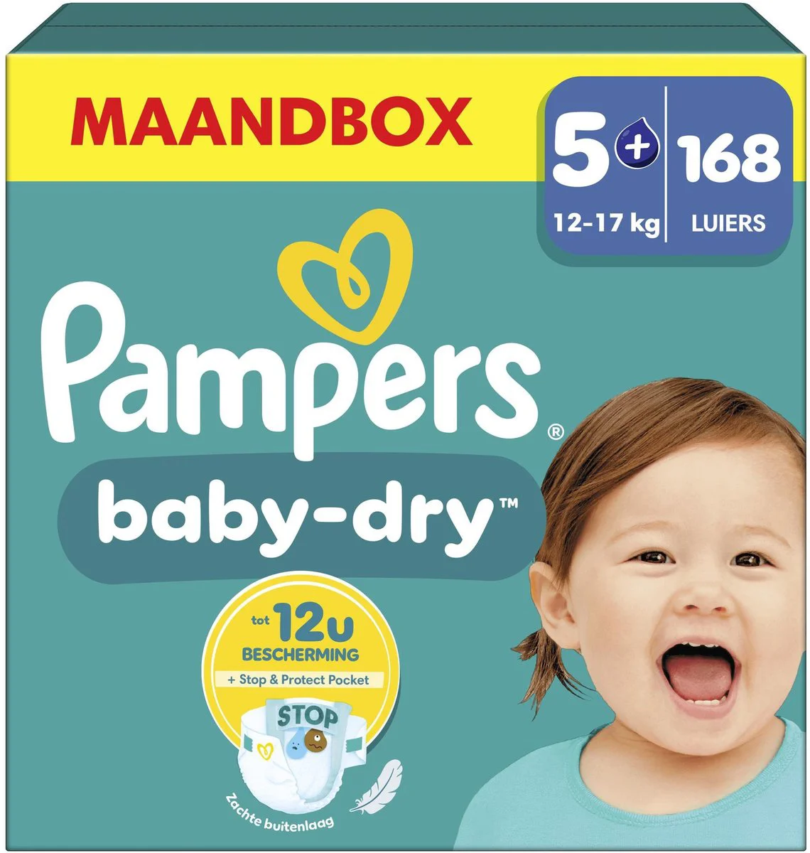 Pampers Baby Dry Luiers Maat 5+ (12-17 kg) 168 stuks