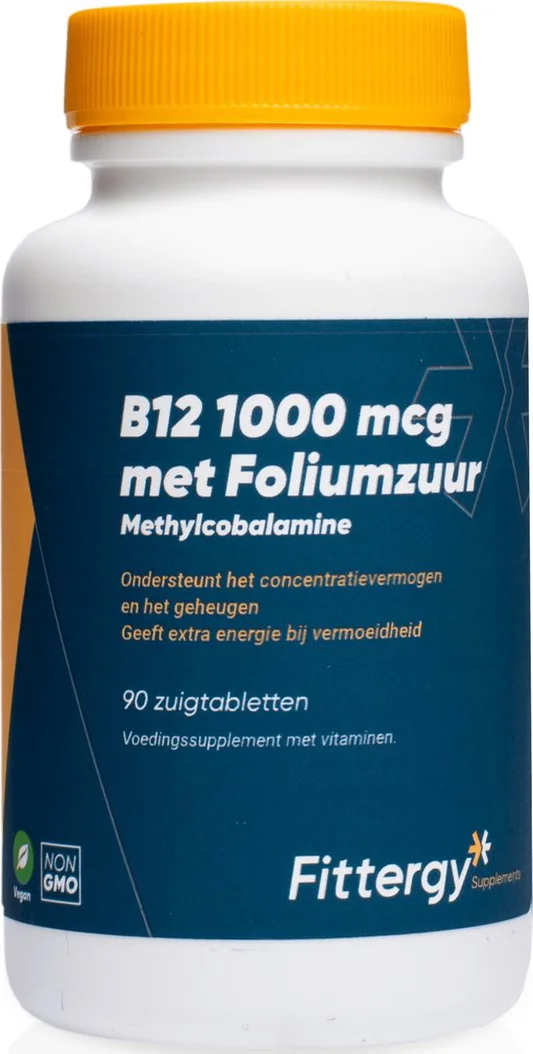 Fittergy B12 1000mcg Met Foliumzuur Tabletten 90ZTB