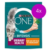 4x Purina ONE Kattenvoer Droog Urinary Care Kip 800 gr