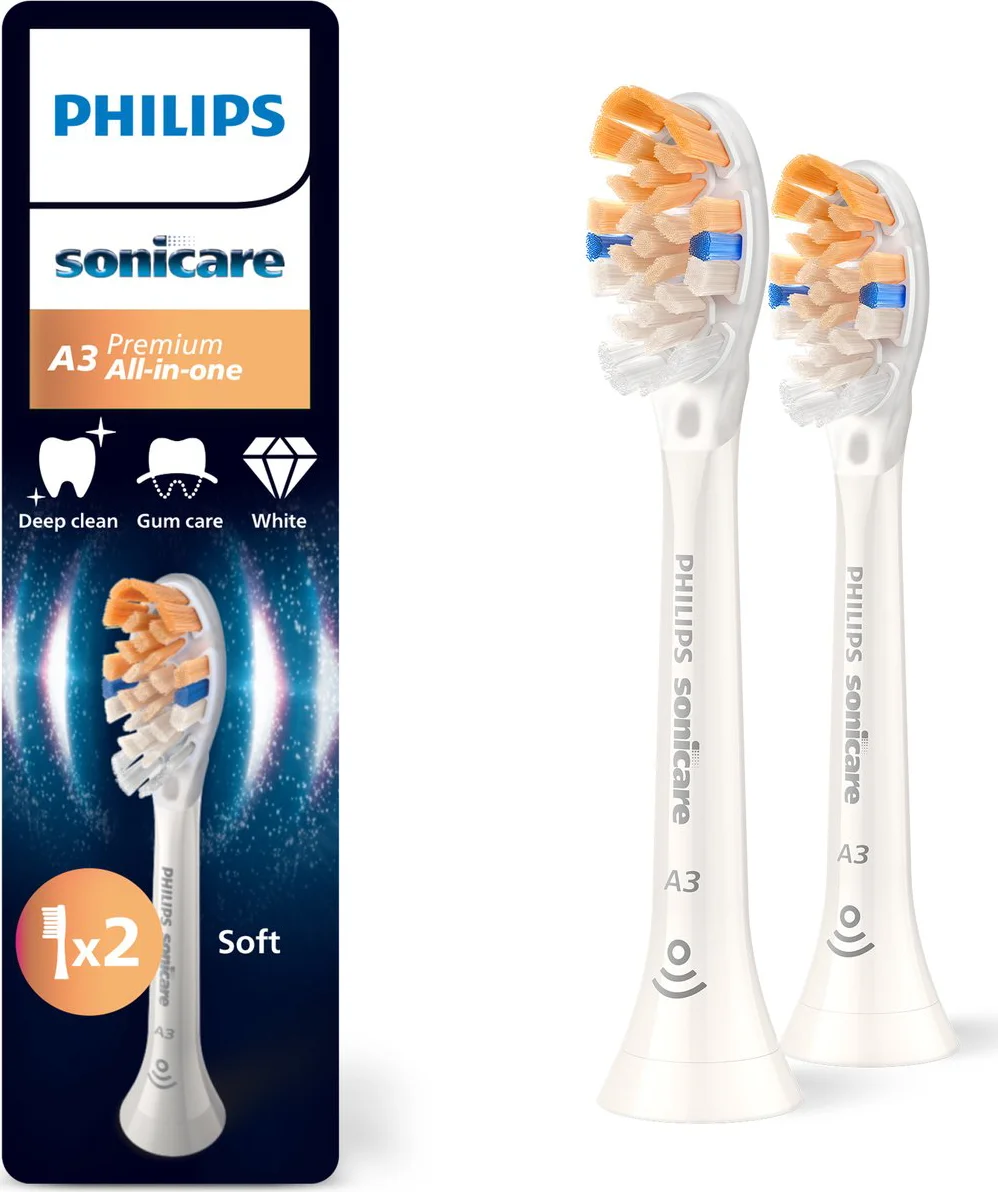 Philips Sonicare Opzetborstels A3 Premium All-in-One Wit 2 stuks
