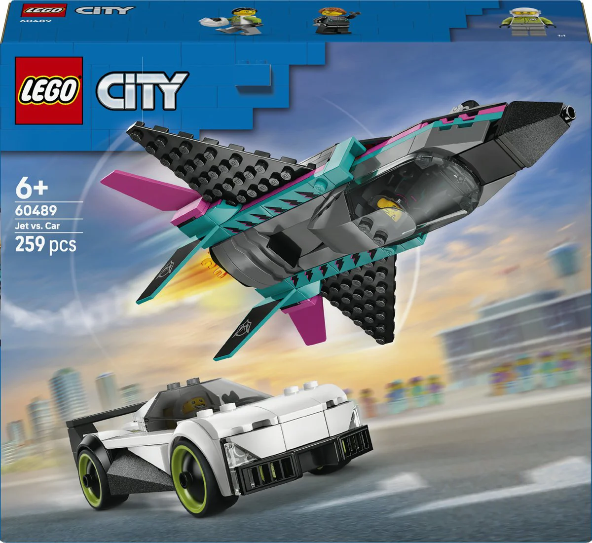 LEGO City Straalvliegtuig vs. sportauto 60489