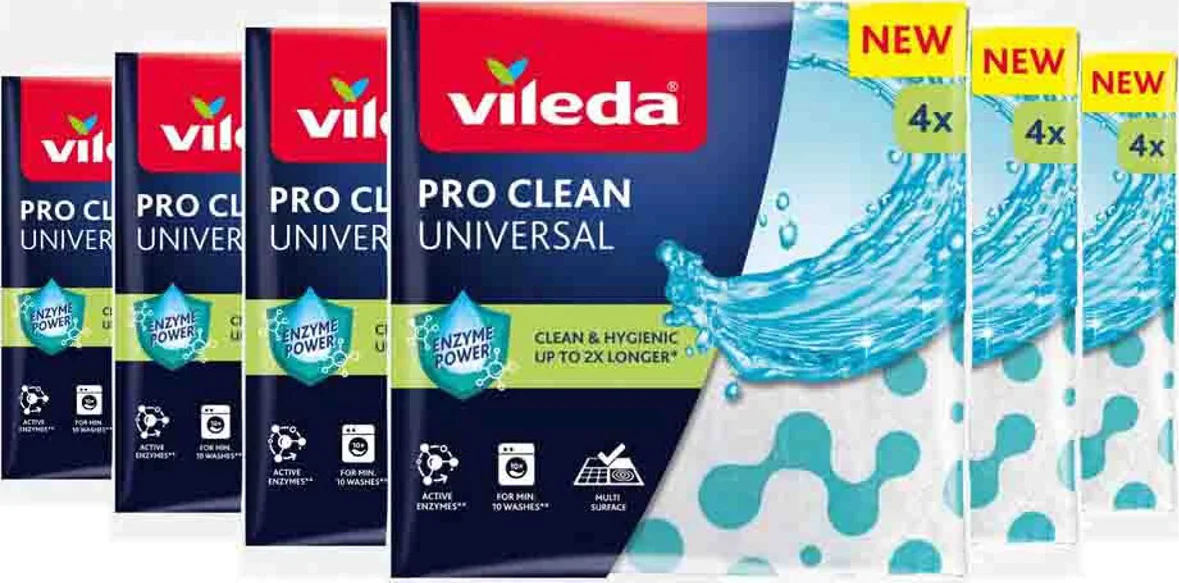 6x Vileda Doek Universeel Pro Clean Universal 4 stuks