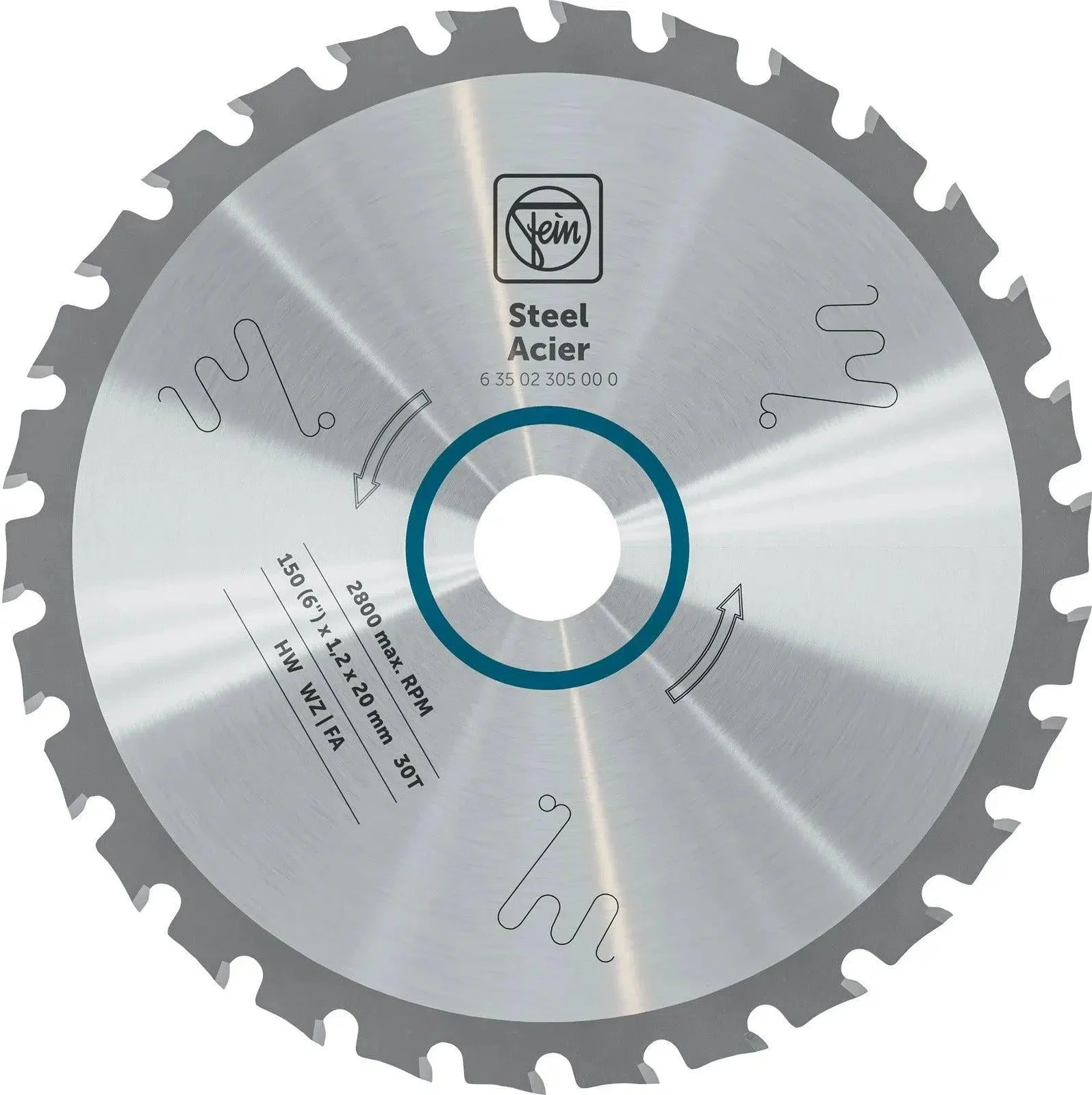 Fein Cirkelzaagblad voor Staal | Premium | Ø 150mm Asgat 20mm 30T - 63502305000