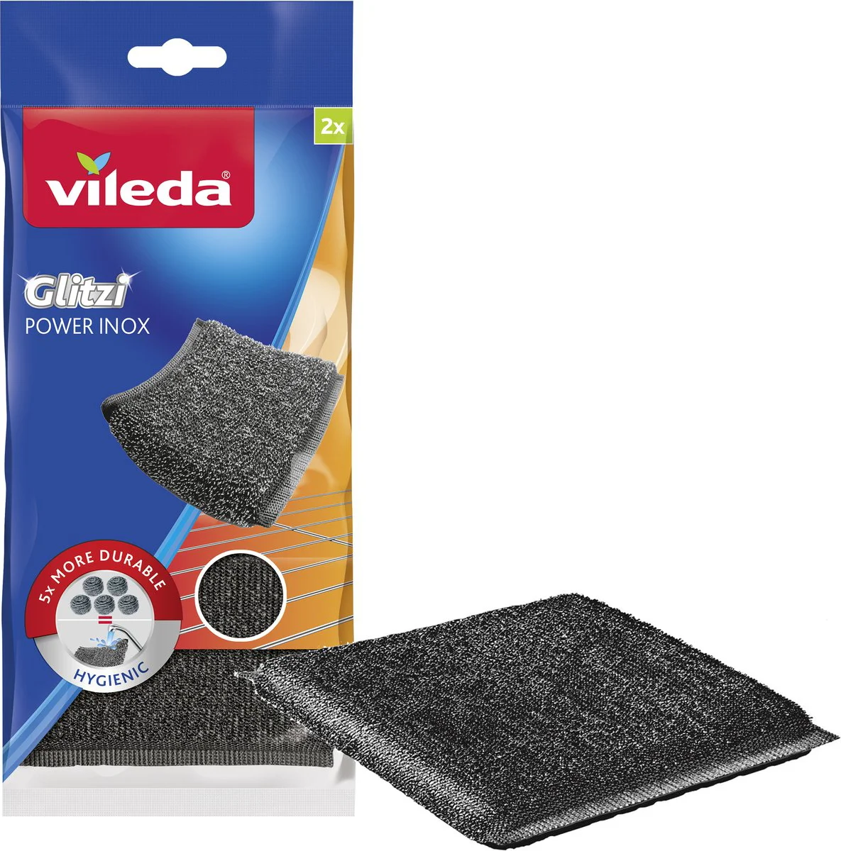 Vileda Schuursponzen Glitzi Power Inox 2 stuks