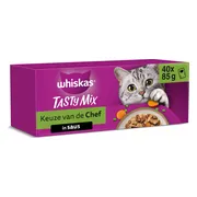 Whiskas Adult 1+ Saus Selectie Van De Chef Maaltijdzakjes Kattenvoer Nat Multipack 40 x 85 gr