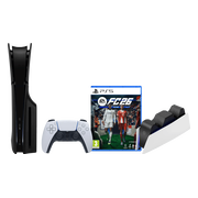 Sony PlayStation 5 Slim Disc Edition + FC 26 + Covers Zwart + Oplaadstation