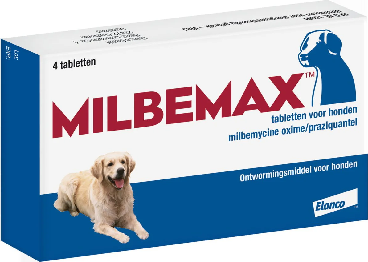 Milbemax Ontworming Tabletten Hond 5 - 25 kg 2 x 2 tabletten