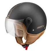 BEON Design Luxe Scooterhelm - Mat Zwart - M - Jethelm met Vizier - Motorhelm - Geschikt voor Vespa, Scooter, Brommer, Motor en Snorfiets