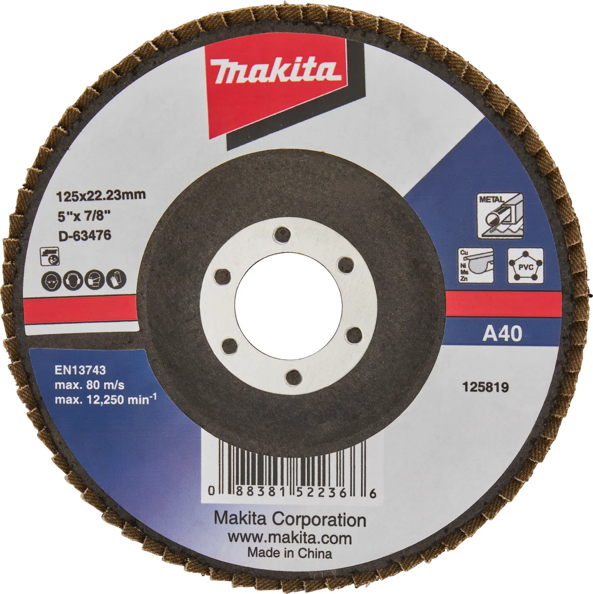 Makita D-63476 Lamellenschuurschijf A40 | 125mm