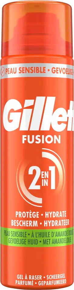 Gillette Fusion 2-In-1 Scheergel Gevoelige Huid 200ML