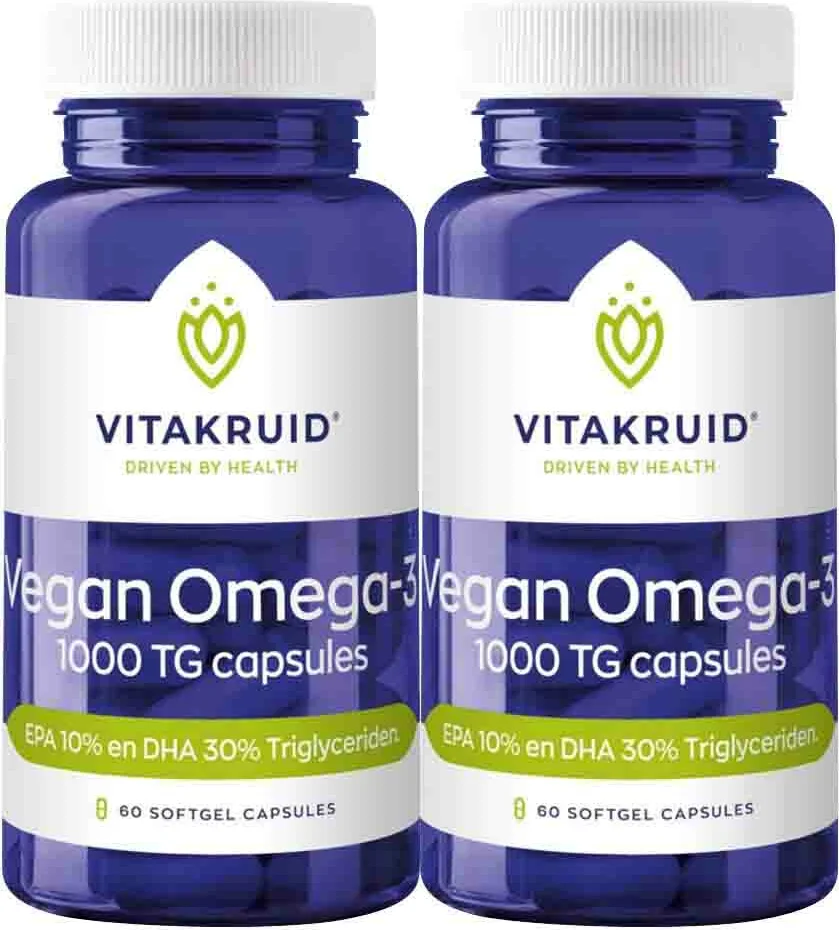 2x Vitakruid Omega 3 1000 TG Vegan 60 softgels