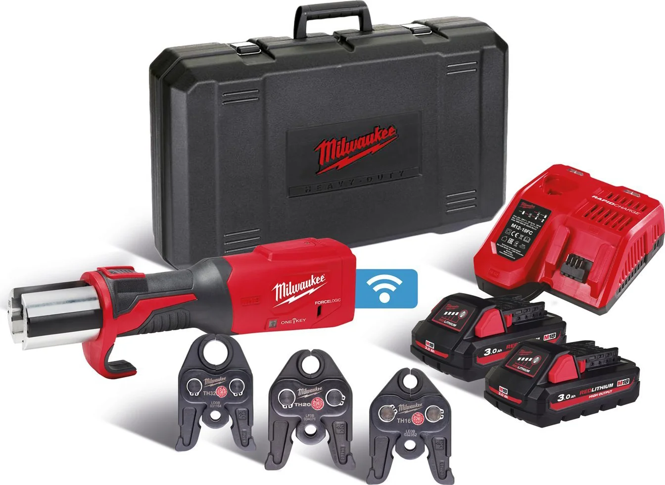 Milwaukee M18 ONEBLHPT-302C TH-Set FORCE LOGIC™ Accu hydraulische perstool 18V 3.0Ah in koffer - 4933478307