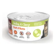 12x HobbyFirst Feline Blik Zachte Filets Kalkoen & Kaas 70 gr