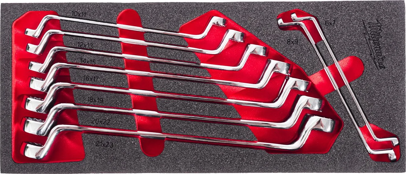 Milwaukee TOOLGUARD™ Foam inlay dubbele ringsleutelset 9-delig - 4932499086