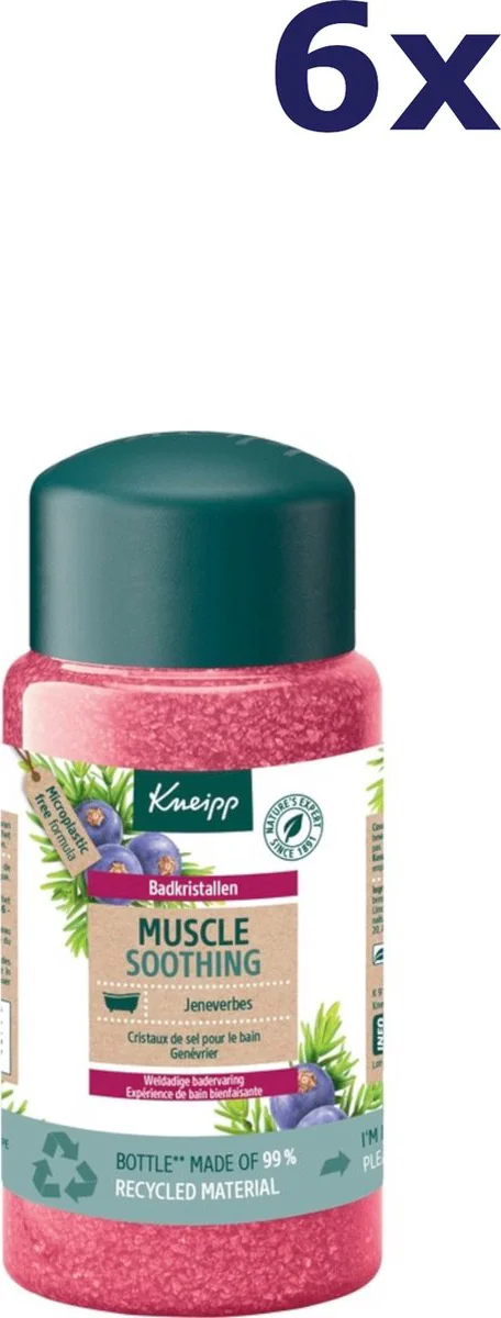6x Kneipp Badkristallen Muscle Soothing Jeneverbes 600 gr