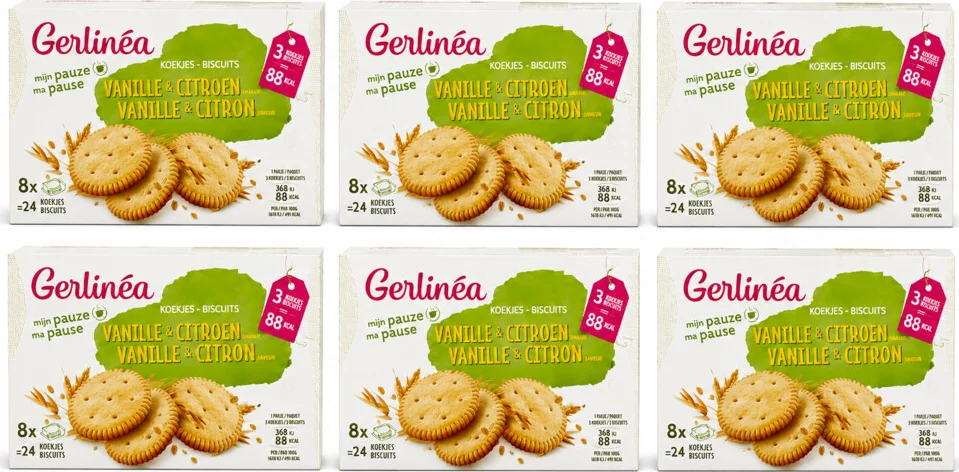 6x Gerlinea Koekjes Vanille & Citroen 8x3 stuks