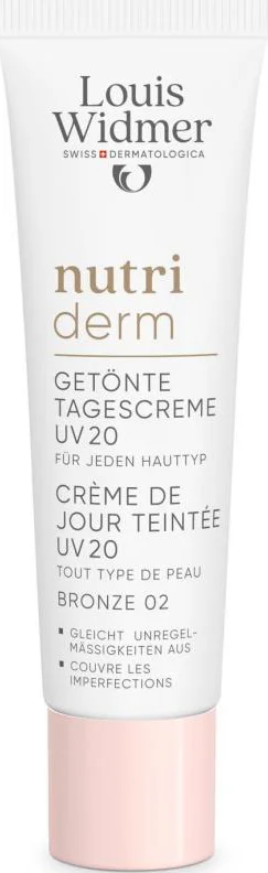 Louis Widmer Nutriderm Getinte Dagcrème UV 20 Bronze 02 Ongeparfumeerd 30ml