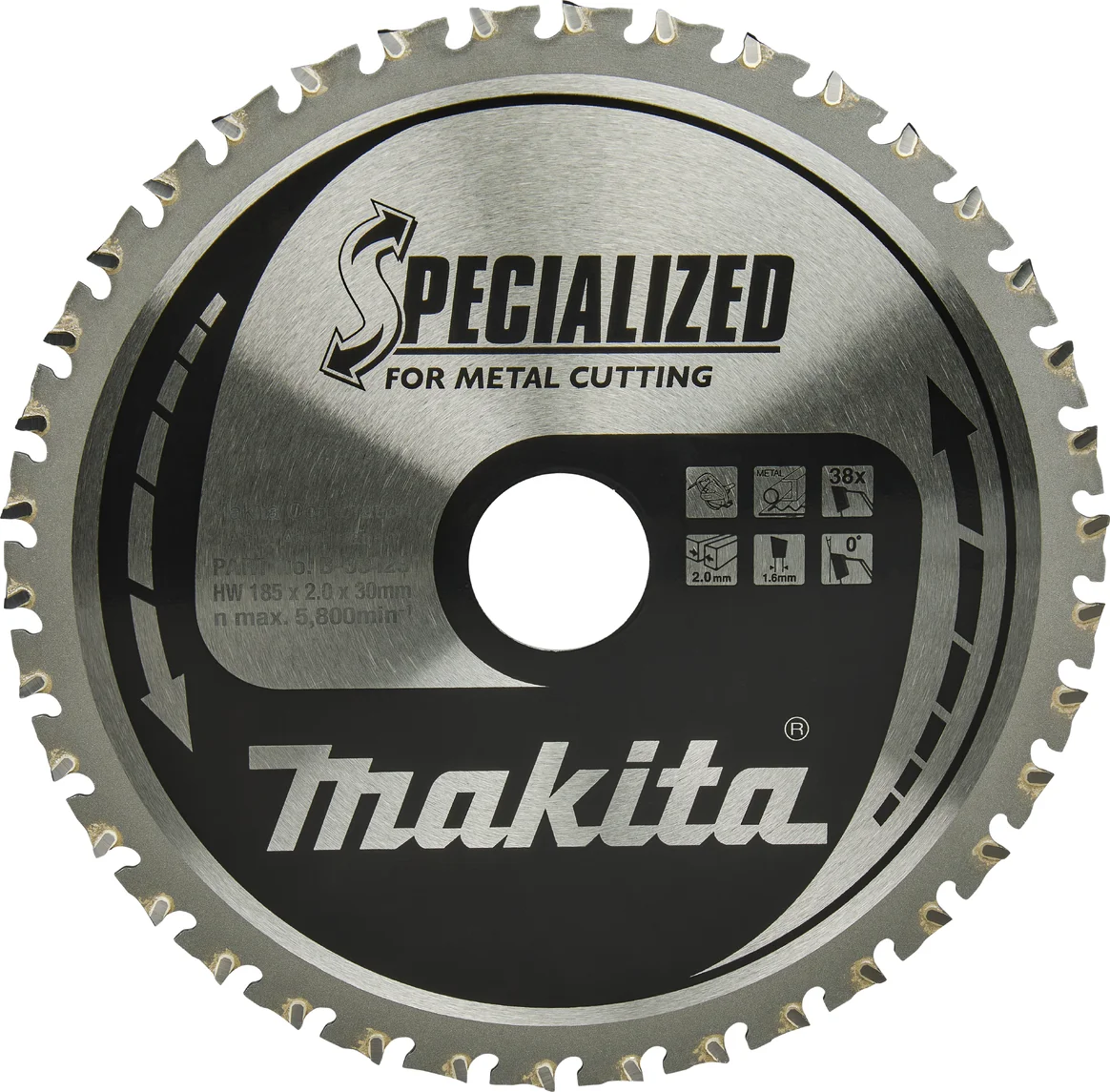 Makita B-33423 Cirkelzaagblad Staal | Specialized | 185 x 30 mm | 38-tands