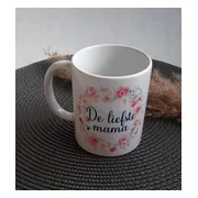 Mint11 - Mok - de liefste mama - Moederdag cadeau - Bloemen - koffiemok - koffiebeker - theemok - theebeker - cadeau voor haar - kado voor haar