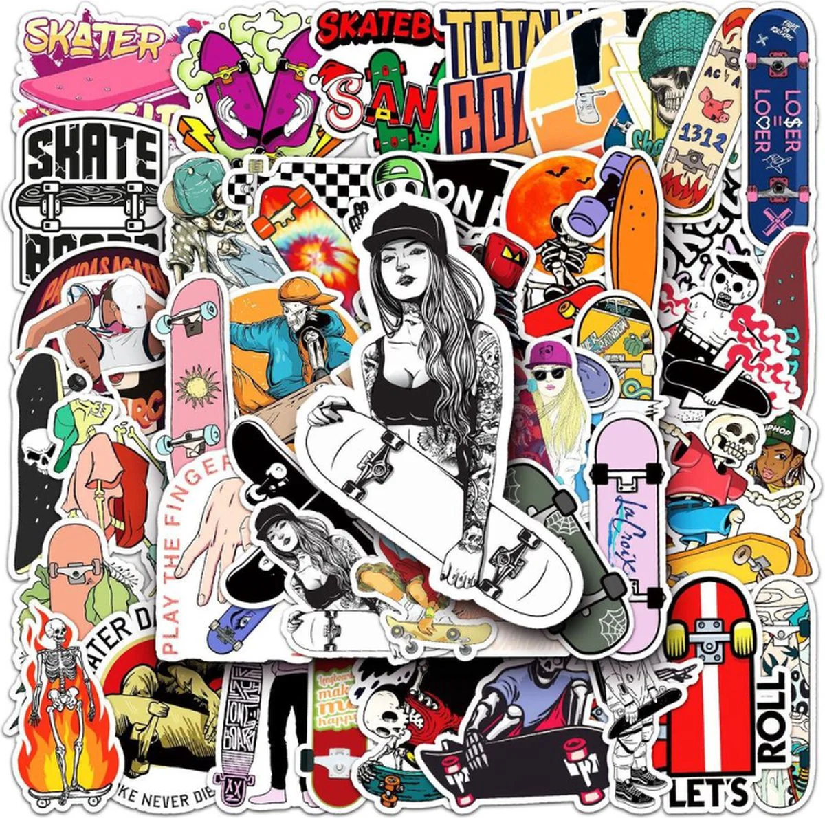 Daily Essentialz Skateboarden stickers - Skate stickers - Skateboard Stickers - Graffiti Stickers - Stickers - Stickers volwassenen - Bullet Journal Stickers - Stickers Laptop - 50 stuks