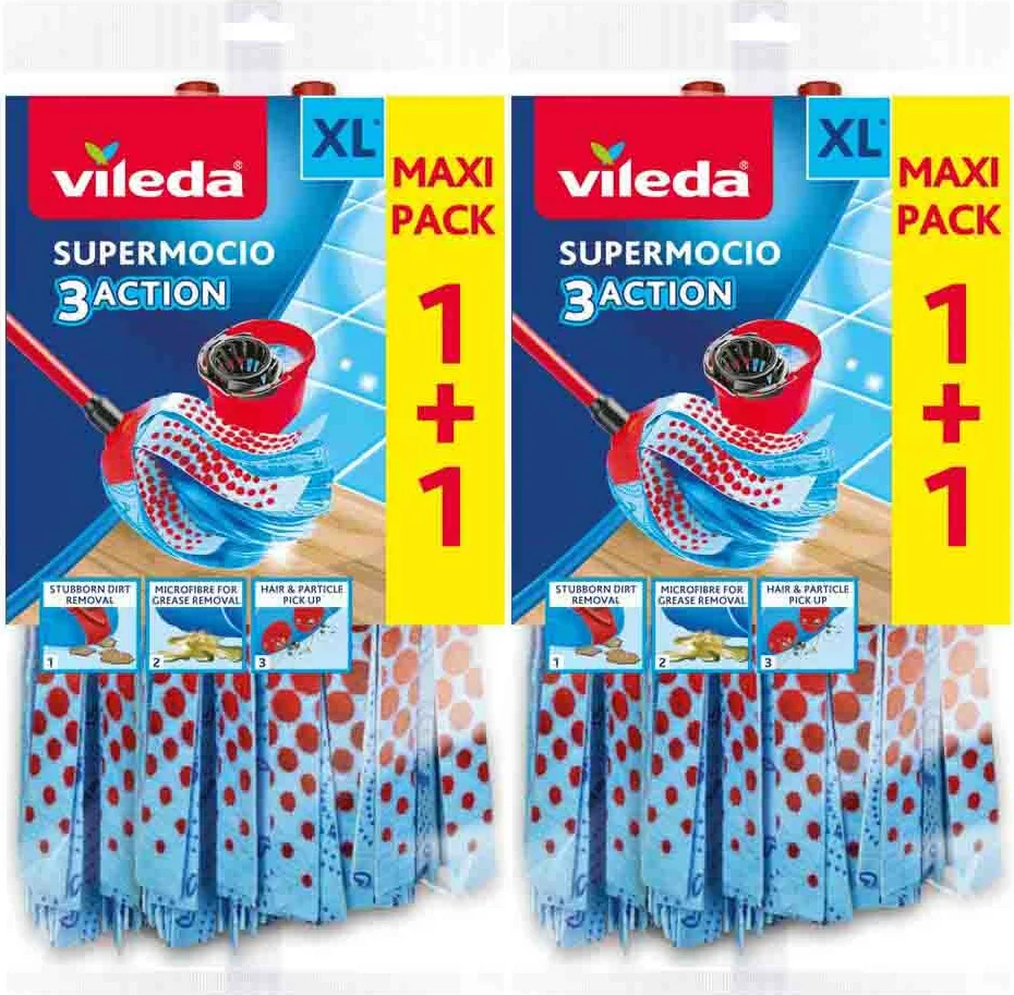 2x Vileda Super Mocio 3-Action Navulling 2 stuks