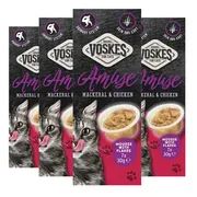 4x Voskes Kattensnack Mousse Makreel&Kip 7x30 gr