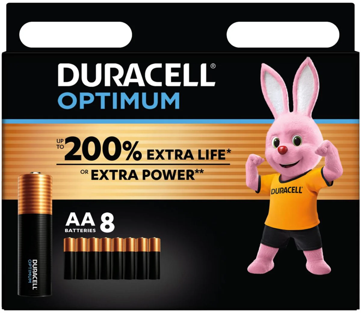 3x Duracell Alkaline Batterijen Optimum AA 8 stuks