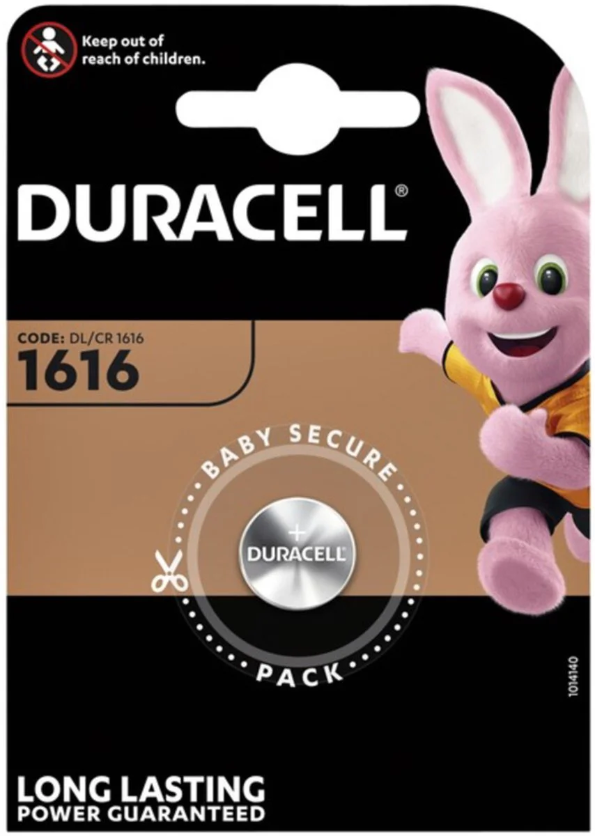 10x Duracell Knoopcelbatterij 1616 Lithium 1 stuks