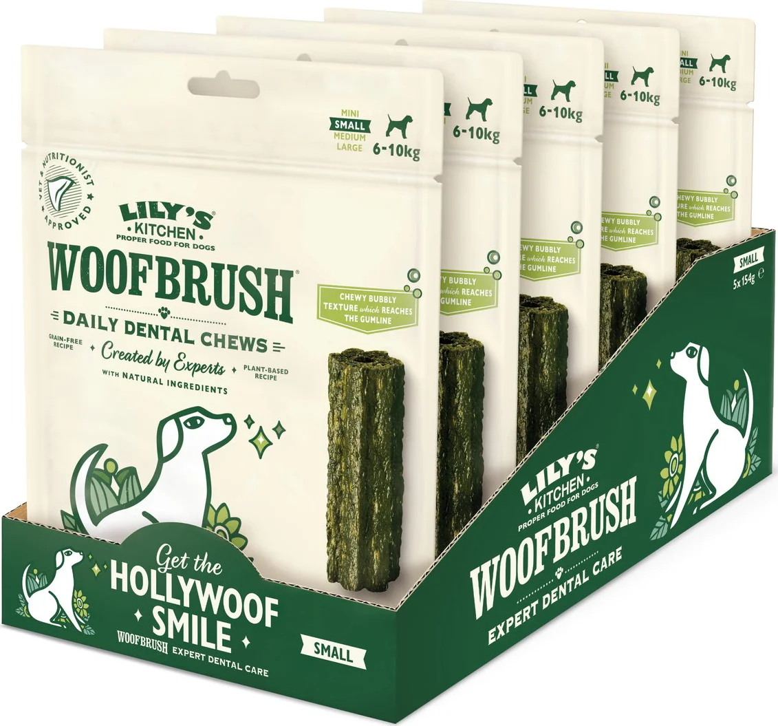 5x Lily's Kitchen Hondensnack Woofbrush S 7x22 gr