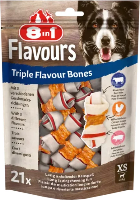 4x 8in1 Triple Flavour Bones XS 21 stuks