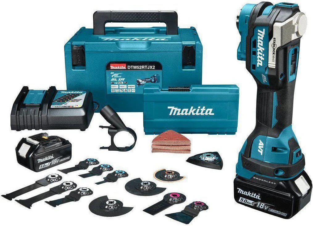 Makita DTM52RTJX2 Accu multitool + accessoires 18V 5.0Ah in Mbox