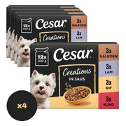 4x Cesar Maaltijdzakjes 12-pack in Saus 12 x 100 gr