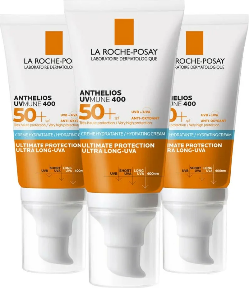 3x La Roche Posay Anthelios Ultra Zonnebrandcrème Gezicht SPF 50+ 50 ml