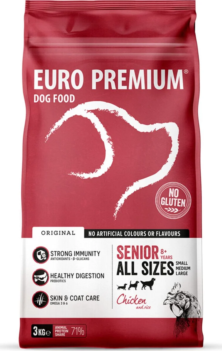 4x Euro-Premium Senior Kip - Rijst 3 kg