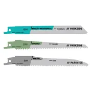 PARKSIDE Reciprozaagbladen 3-delig - hout, metaal of kunststof (Universeel 3 stuks)