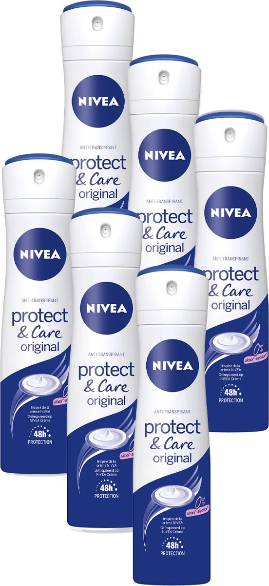 6x NIVEA Deodorant Spray Protect & Care 150 ml