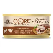 Wellness Core Kattenvoer Signature Selects Shredded Kip - Kalkoen 79 gr