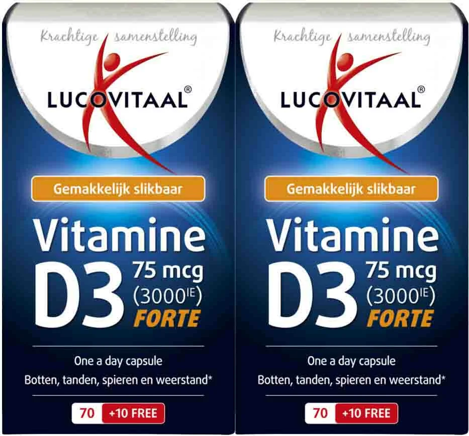 2x Lucovitaal Vitamine D3 75mcg Forte 80 capsules